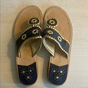Jack Rogers Women's Navy and Gold Sandals